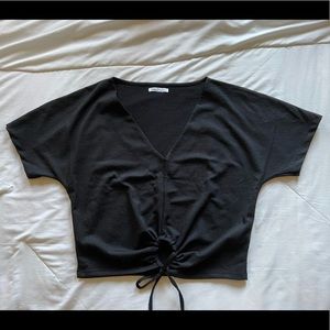 Zara Crop Black Tie Crop